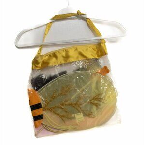 Honeybee Girls Black Yellow Polyester Bee Costume Outfit Wing Wand Tutu 3 NWOT
